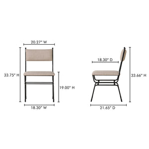 Moe's Posta Dining Chair with Soft Fabric Upholstery