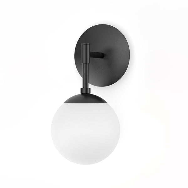 Sunset Sconce In Black Gunmetal-Opal Matte Glass