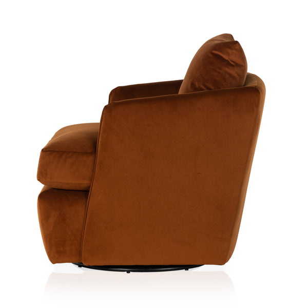 Whittaker Swivel Chair In Bleecker Rust