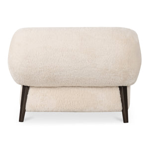 Moe's Devlin Lounge Chair in Cream Faux Fur