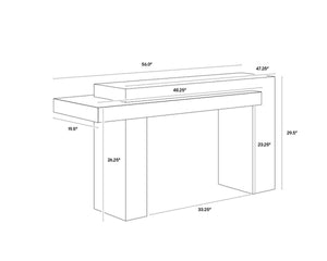 HERRIOT CONSOLE TABLE - DARK BROWN / GREY