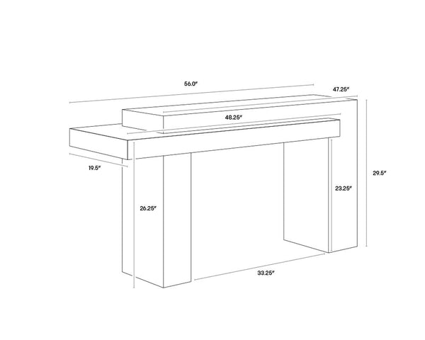 HERRIOT CONSOLE TABLE - DARK BROWN / GREY