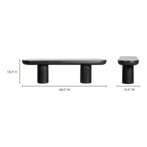 Moe's Rocca Bench Black - Concrete & Iron Frame