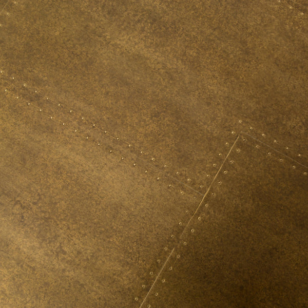 Powell Dining Table 42" - Patchwork Brass-Clad Top