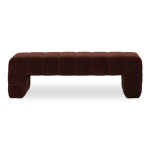 Moe's Verity Bench in Warm Brown Velvet
