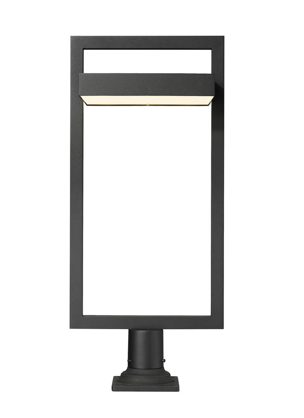 Luttrel 1 Light Outdoor Pier Mounted Fixture in Black Finish