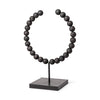 Tulane II (Large) 12L x 6W Black Beaded Broken Sphere Decorative Object