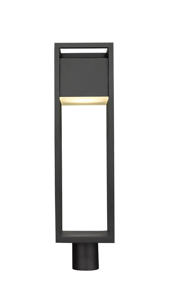 Barwick 1 Light Outdoor Post Mount Fixture in Black Finish