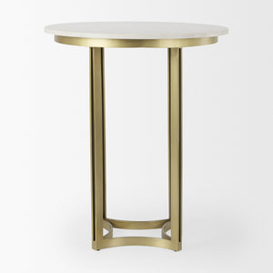 Tanner Marble & Gold Metal Bistro Table