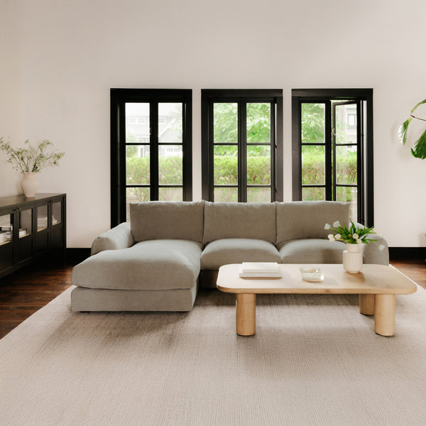 Moe's Berga Left Sectional in Grey