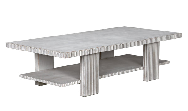 Humphrey Mahogany Coffee Table in White Wash Finish