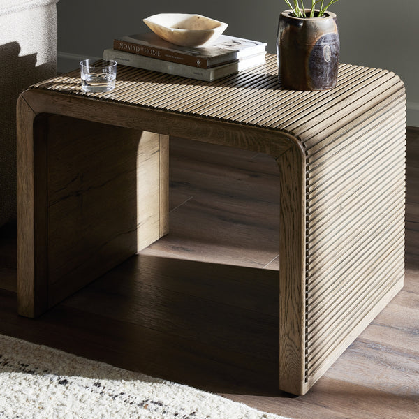 Leo End Table in Rustic Grey