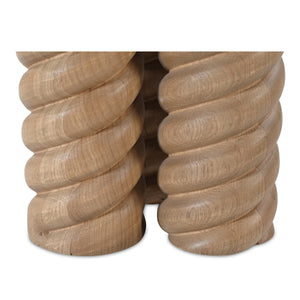 Treccia Side Table with Braided Base in Natural Oak