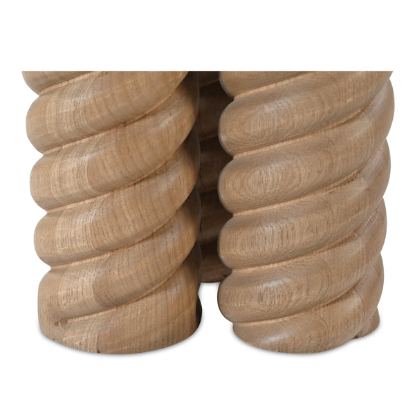 Treccia Side Table with Braided Base in Natural Oak