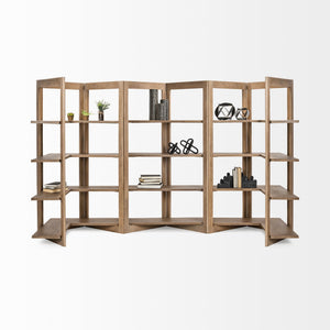 Turnbull I 42L x 16W x 72H Light Brown Wood Four Shelf Shelving Unit
