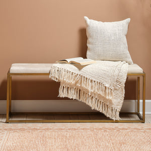Shelby Hide Bench, White