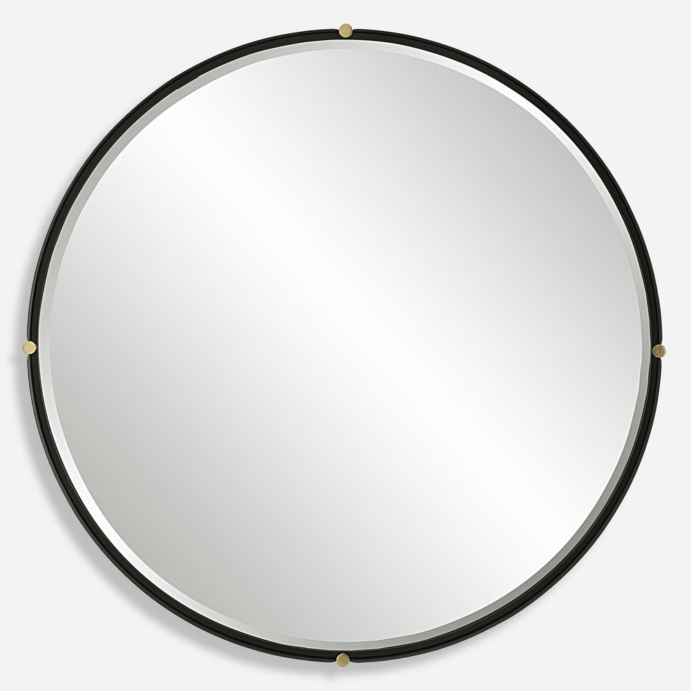 Bonded Round Black Mirror