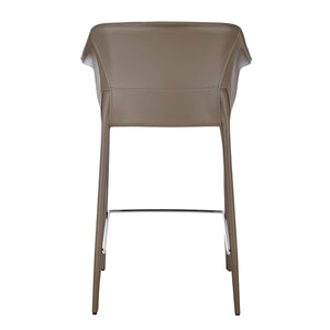 Callie Recycled Leather Counter Stool, Light Mocha