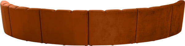 Lynda 6pc. Modular Sectional In Cognac Velvet