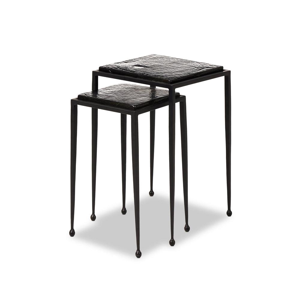 Dalston Cast Glass Nesting Tables in Smoked