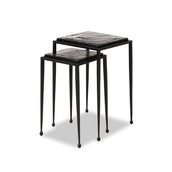 Dalston Cast Glass Nesting Tables in Smoked