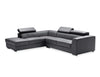 Icon Sectional LAF Chaise in dark grey premium leather