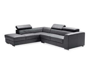 Icon Sectional LAF Chaise in dark grey premium leather