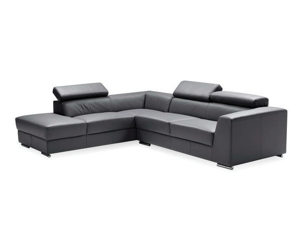 Icon Sectional LAF Chaise in dark grey premium leather