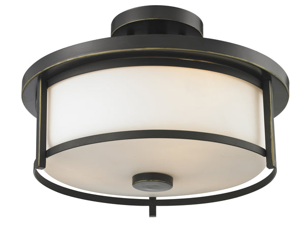 Savannah 2 Light Semi Flush Mount in Olde Bronze Finish