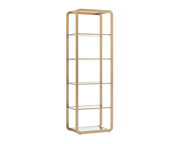 AMBRETTA BOOKCASE - SMALL - GOLD / CLEAR