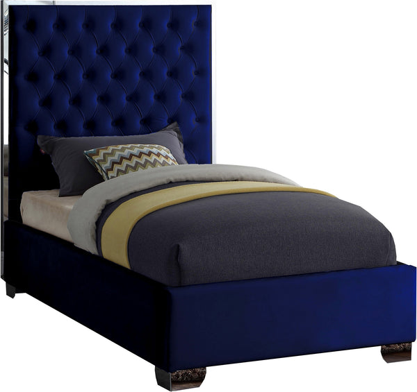 Priscilla Twin Bed In Navy Velvet