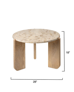 Quarry Wood and Tendua Stone Coffee Table