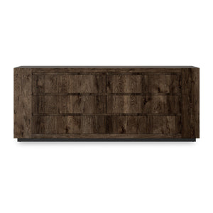 Abaso 6-Drawer Dresser In Ebony Rustic Wormwood Oak