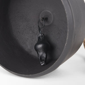 Quincy Large Matte Black Metal Decorative Bell Object