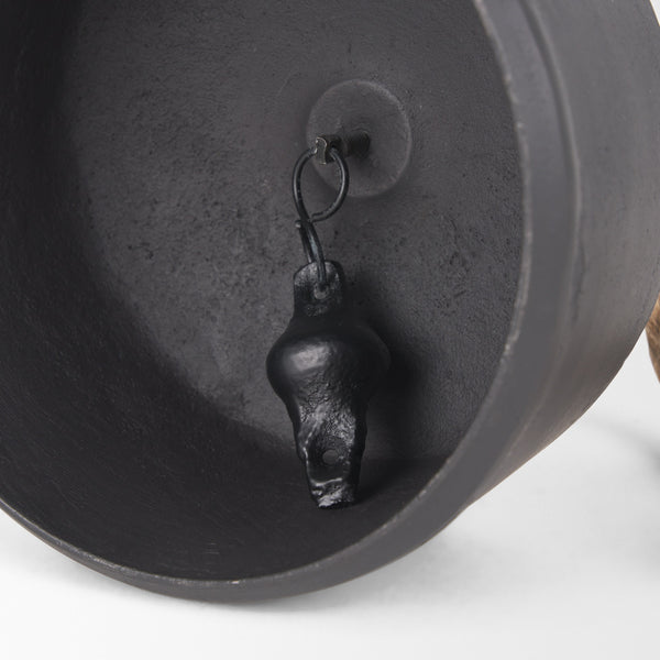 Quincy Large Matte Black Metal Decorative Bell Object