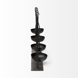 Enos 19L x 3W Black Metal 4 Bowl Ancient Spice Market Decorative Display