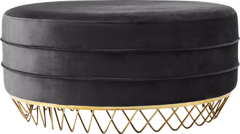 Henry Ottoman/Coffee Table In Grey Velvet