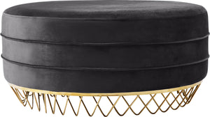 Henry Ottoman/Coffee Table In Grey Velvet