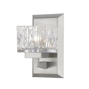 Rubicon 1 Light Wall Sconce in Brushed Nickel Finish