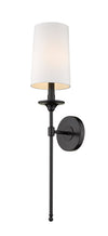 Emily 1 Light Wall Sconce in Matte Black Finish