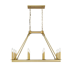 Barclay 10 Light Island/Billiard in Olde Brass Finish
