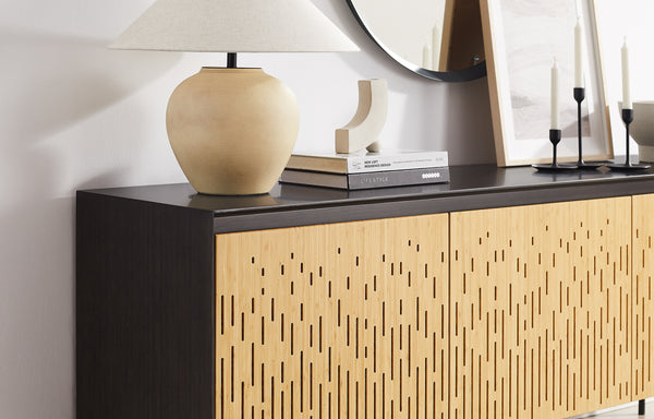 Hanna Console Sideboard, Caviar/Wheat