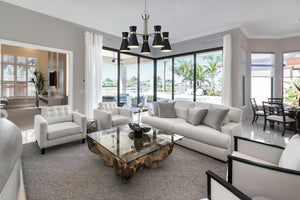 Soriano 5 Light Chandelier in Matte Black + Brushed Nickel Finish