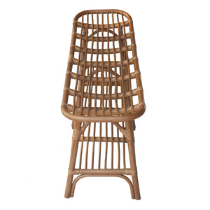 Damara Rattan Bench w/ Shelf In Canary Brown 