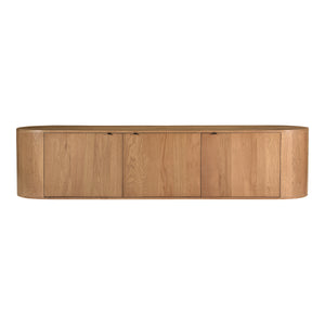 Theo Media Bench in Natural Oak