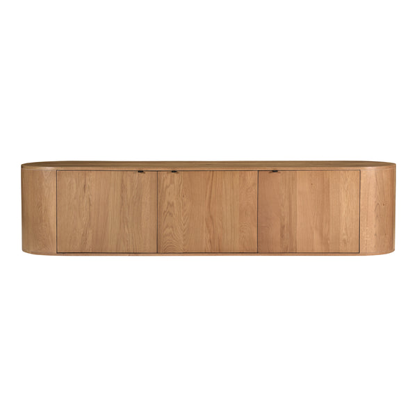 Theo Media Bench in Natural Oak