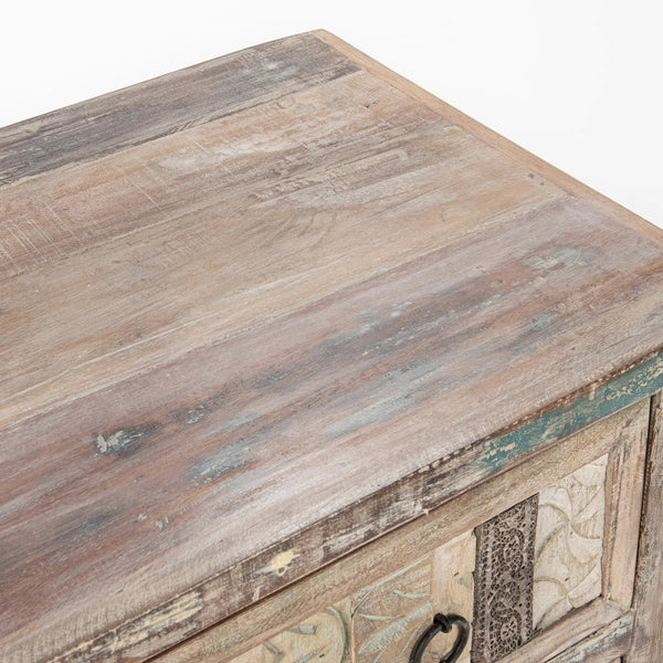 Baltim Reclaimed Wood 3Dwr Print Block Cabinet