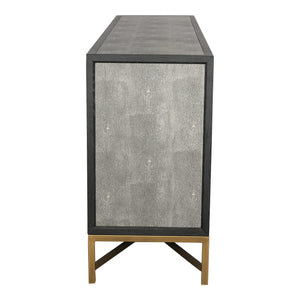 Mako Small Sideboard in Grey with Gold Accents