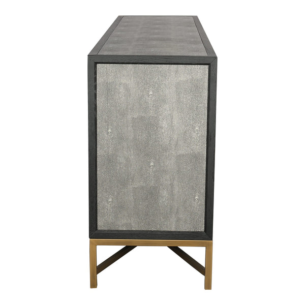 Mako Small Sideboard in Grey with Gold Accents