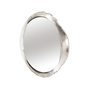 Broken Egg Mirror-White and Silver Leaf